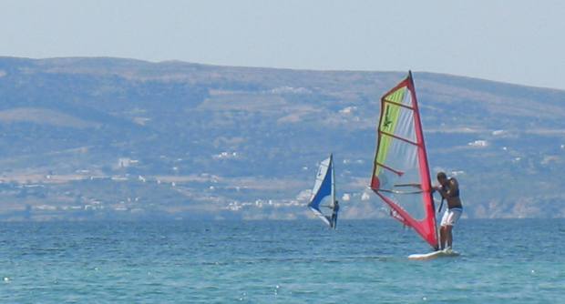 Wind surfing in Naxos